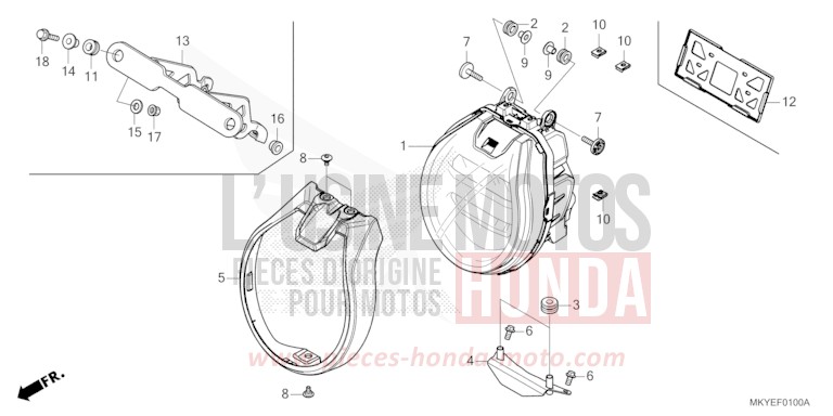 HEADLIGHT (CB650RA/CB650RAC) for CB650R PEARL SMOKY GRAY (NHC53) from 2024