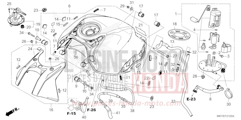 FUEL TANK for CB650R CANDY CHROMOSPHERE RED (R381) from 2024