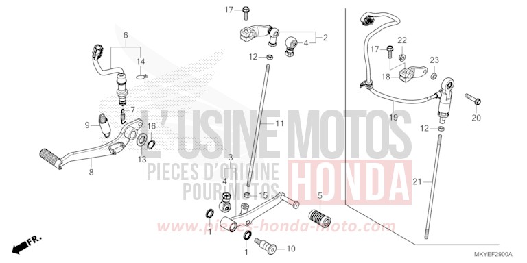 PEDAL for CB650R CANDY CHROMOSPHERE RED (R381) from 2024