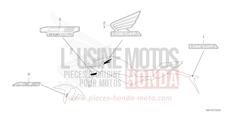 MARK (CB650RA/CB650RAC) for CB650R MAT GUNPOWDER BLACK METALLIC (NH436) from 2024
