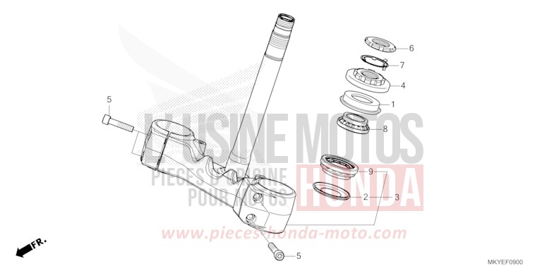 STEERING STEM (CB650RA/CB650RAC) for CB650R MAT LAUREL GREEN METALLIC (G207) from 2024