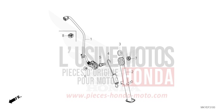 SIDE STAND for CB650R MAT LAUREL GREEN METALLIC (G207) from 2024