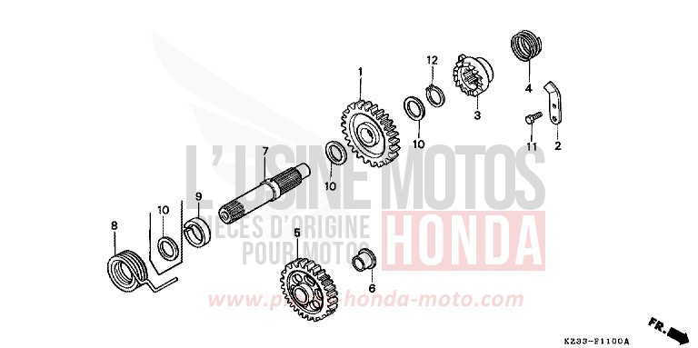 KICK STARTER SPINDLE for CR250R NEUCLEAR RED (R177) from 1995