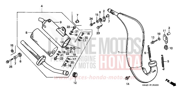 EXPANSION CHAMBER (1) for CR125R NEUCLEAR RED (R177) from 1993