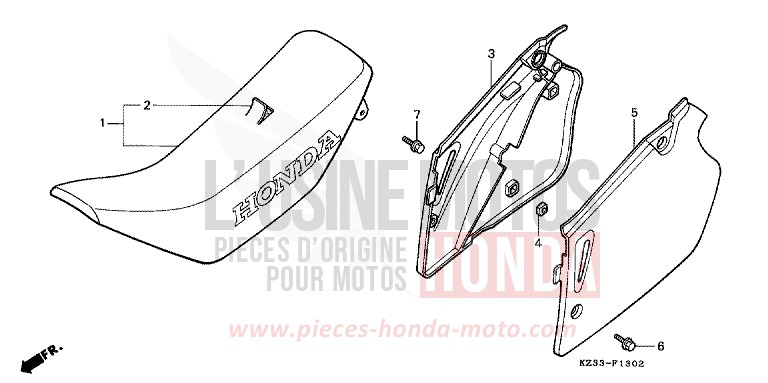 SEAT/SIDE COVER for CR250R NEUCLEAR RED (R177) from 1995