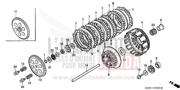 CLUTCH for CR250R NEUCLEAR RED (R177) from 1996