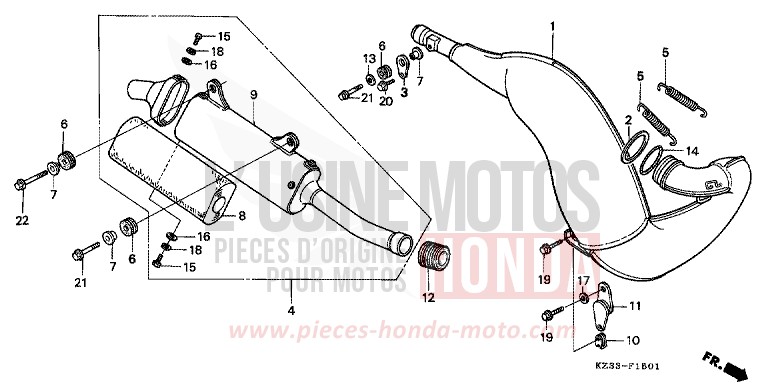 CAMERA DI ESPANSIONE per CR250R NEUCLEAR RED (R177) del 1996