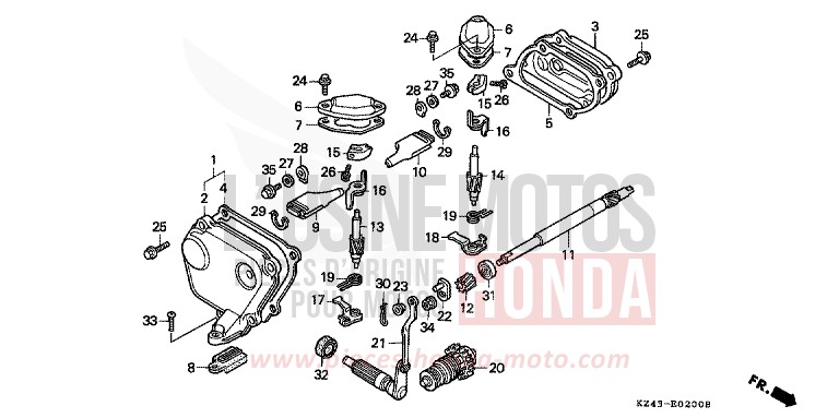 EXHAUST VALVE for CR125R NEUCLEAR RED (R177) from 1995