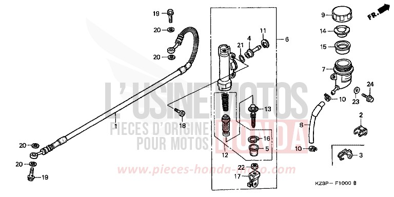 REAR BRAKE MASTER CYLINDER for CR250R NEUCLEAR RED (R177) from 1997