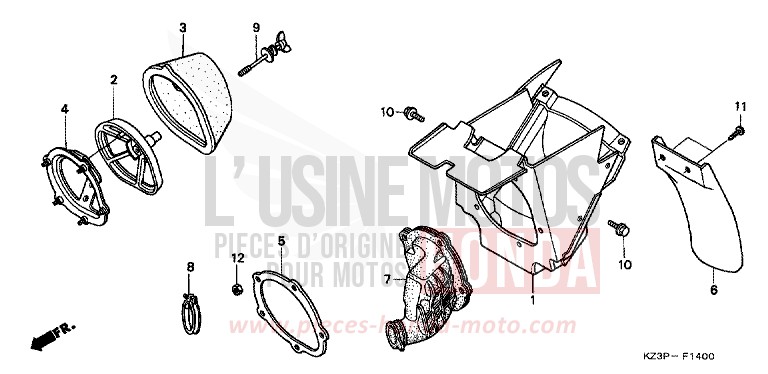 AIR CLEANER for CR250R NEUCLEAR RED (R177) from 1997