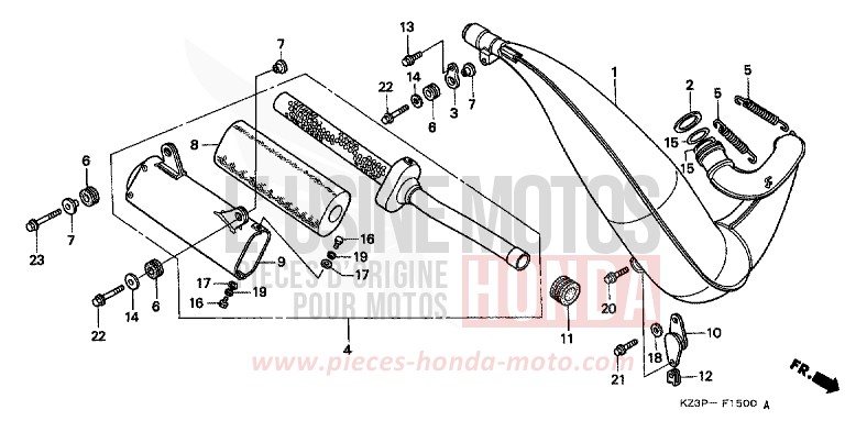 EXPANSION CHAMBER for CR250R NEUCLEAR RED (R177) from 1997
