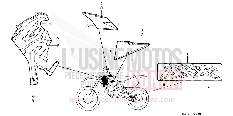 MARK (CR125RS) for CR125R NEUCLEAR RED (R177) from 1995