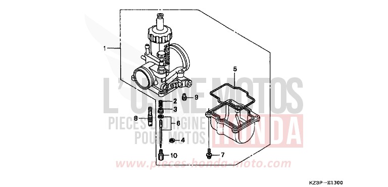 CARBURETOR OPTIONAL PARTS KIT (1) for CR250R NEUCLEAR RED (R177) from 1998