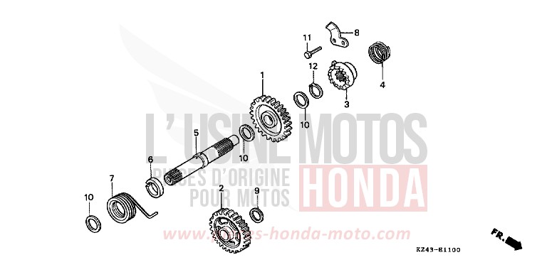 KICK STARTER SPINDLE for CR125R NEUCLEAR RED (R177) from 1996