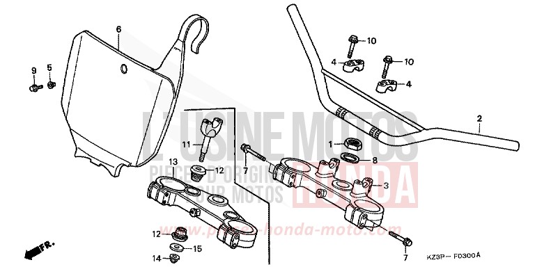HANDLE PIPE for CR250R NEUCLEAR RED (R177) from 1998