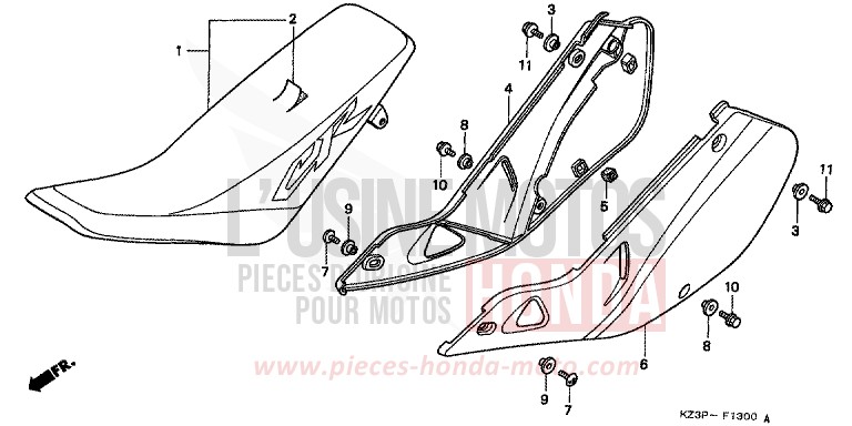 SELLA per CR250R NEUCLEAR RED (R177) del 1998