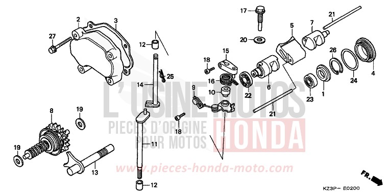 EXHAUST VALVE for CR250R NEUCLEAR RED (R177) from 1999