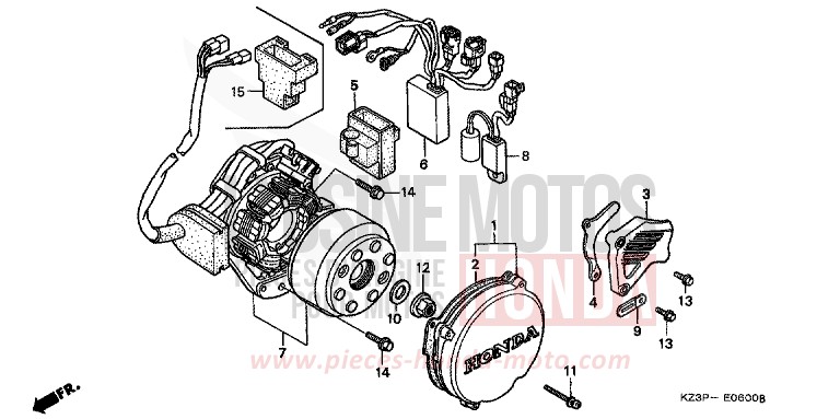 LEFT CRANKCASE COVER for CR250R NEUCLEAR RED (R177) from 1999