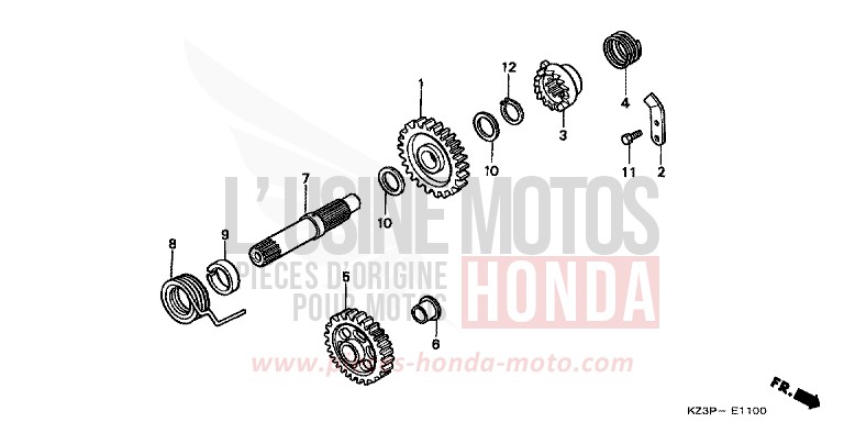 KICK STARTER SPINDLE for CR250R NEUCLEAR RED (R177) from 1999