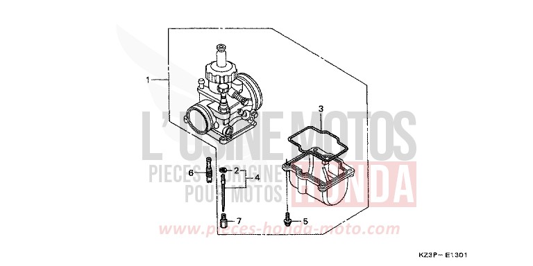 CARBURETOR OPTIONAL PARTS KIT (2) for CR250R NEUCLEAR RED (R177) from 1999