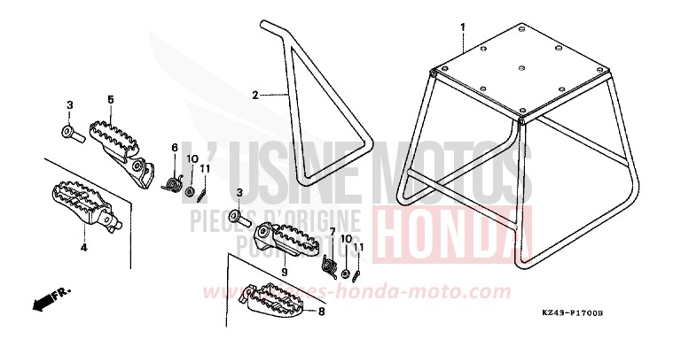 STAND/STEP for CR125R NEUCLEAR RED (R177) from 1997