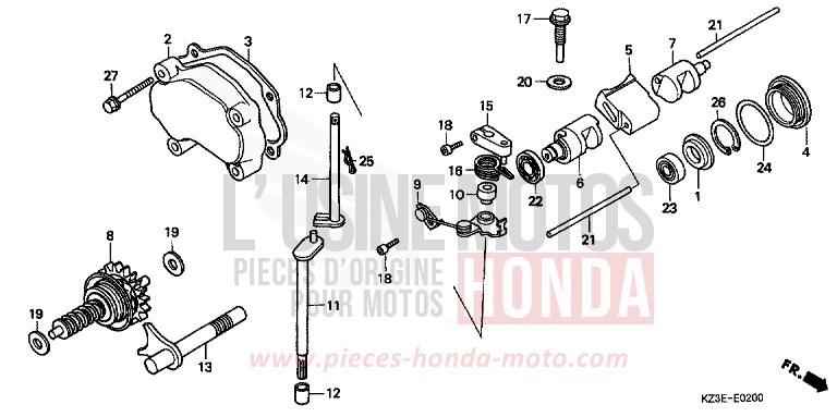 EXHAUST VALVE for CR250R EXPLOSION RED (R254) from 2000