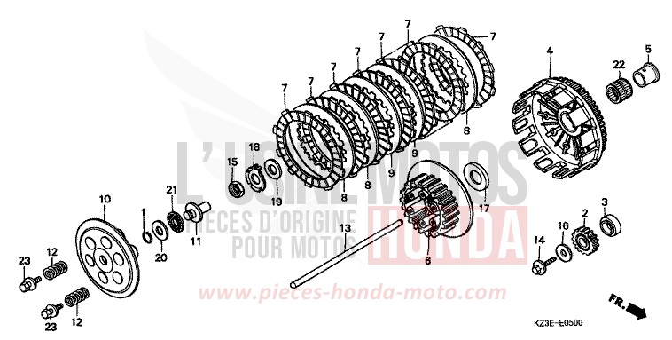 FRIZIONE per CR250R EXPLOSION RED (R254) del 2000