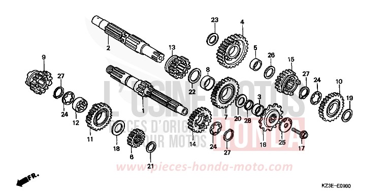 TRASMISSIONE per CR250R EXPLOSION RED (R254) del 2000
