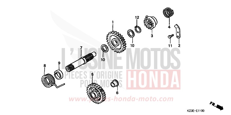 KICK STARTER SPINDLE for CR250R EXPLOSION RED (R254) from 2000