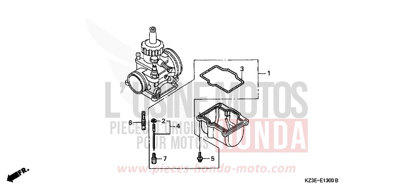 CARBURETOR OPTION KIT (1) for CR250R EXPLOSION RED (R254) from 2000