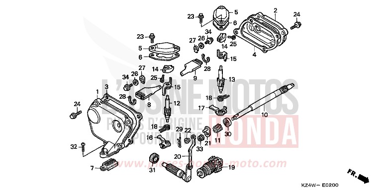EXHAUST VALVE for CR125R NEUCLEAR RED (R177) from 1998