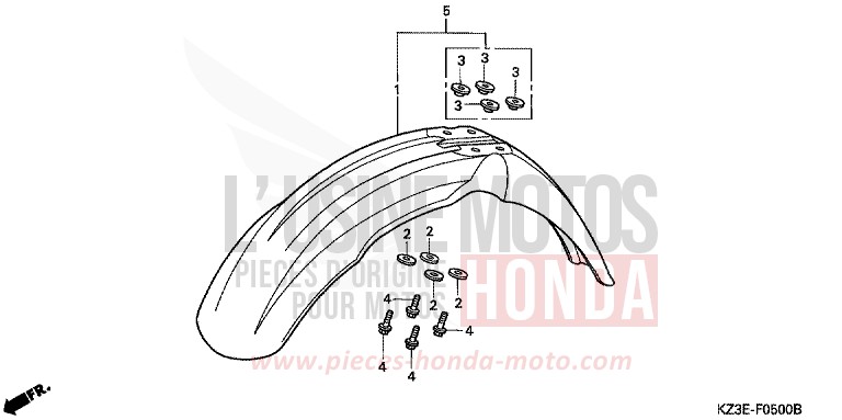 PARAFANGO ANTERIORE per CR250R EXPLOSION RED (R254) del 2000