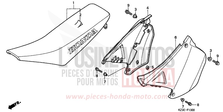 SEAT for CR250R EXPLOSION RED (R254) from 2000