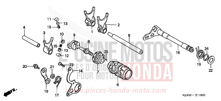 GEARSHIFT DRUM for CR125R NEUCLEAR RED (R177) from 1998