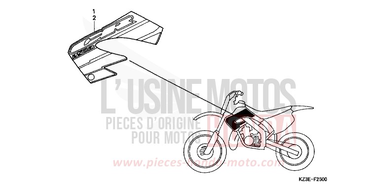 MARK (1) for CR250R EXPLOSION RED (R254) from 2000