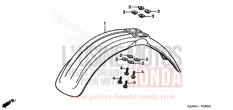 PARAFANGO ANTERIORE per CR125R NEUCLEAR RED (R177) del 1998