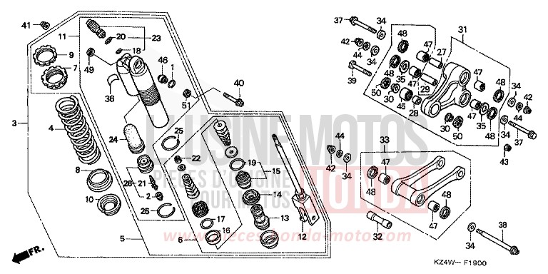 REAR CUSHION for CR125R NEUCLEAR RED (R177) from 1998