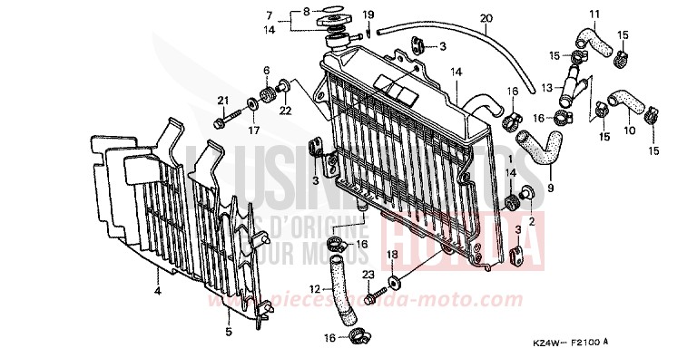 RADIATOR for CR125R NEUCLEAR RED (R177) from 1998
