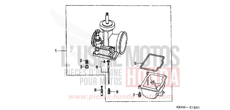 CARBURETOR OPTIONAL PARTS KIT for CR125R NEUCLEAR RED (R177) from 1999