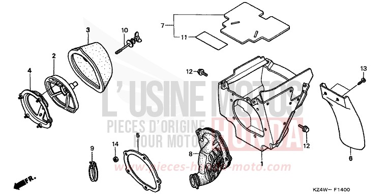 AIR CLEANER for CR125R NEUCLEAR RED (R177) from 1999