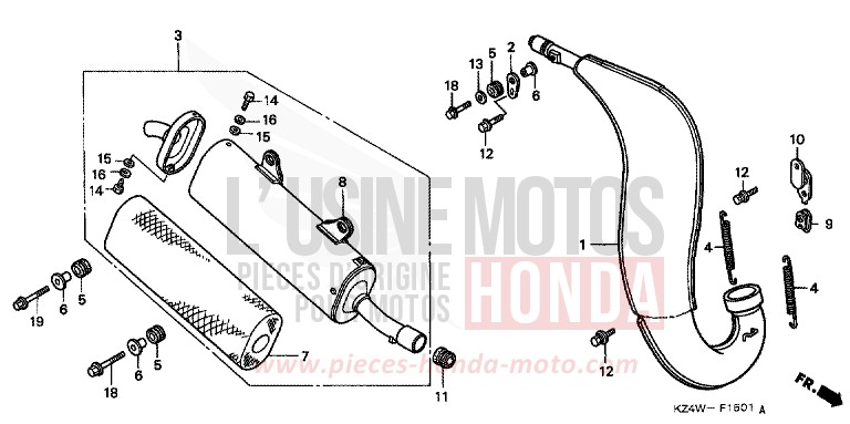 EXPANSION CHAMBER (EXCEPT CR125R-CM) for CR125R NEUCLEAR RED (R177) from 1999