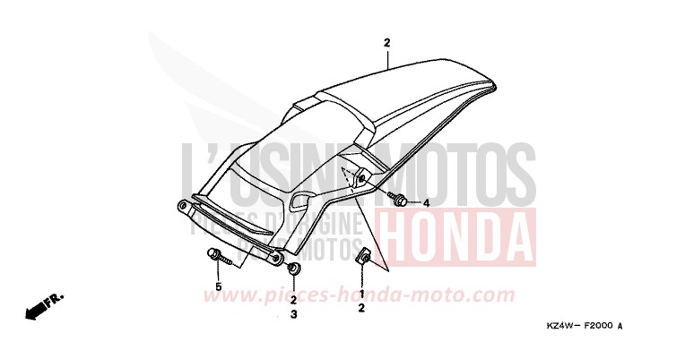REAR FENDER for CR125R NEUCLEAR RED (R177) from 1999
