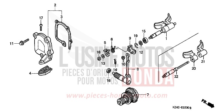 EXHAUST VALVE for CR125R EXPLOSION RED (R254) from 2000