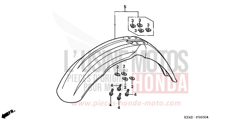PARAFANGO ANTERIORE per CR125R EXPLOSION RED (R254) del 2000