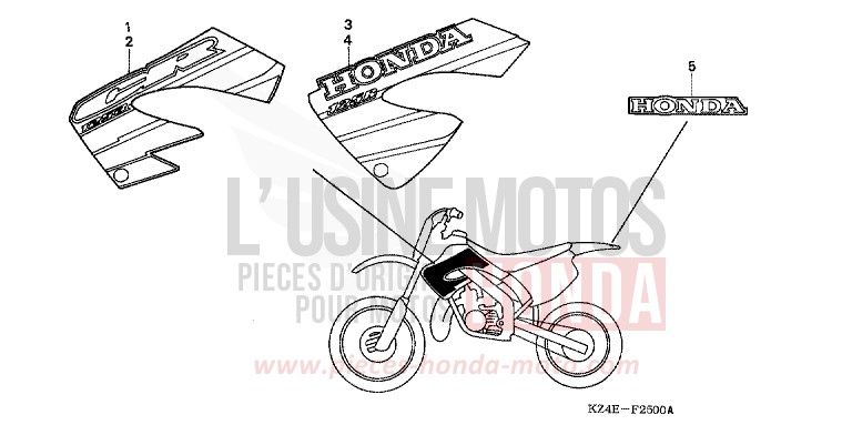 MARK for CR125R EXPLOSION RED (R254) from 2000