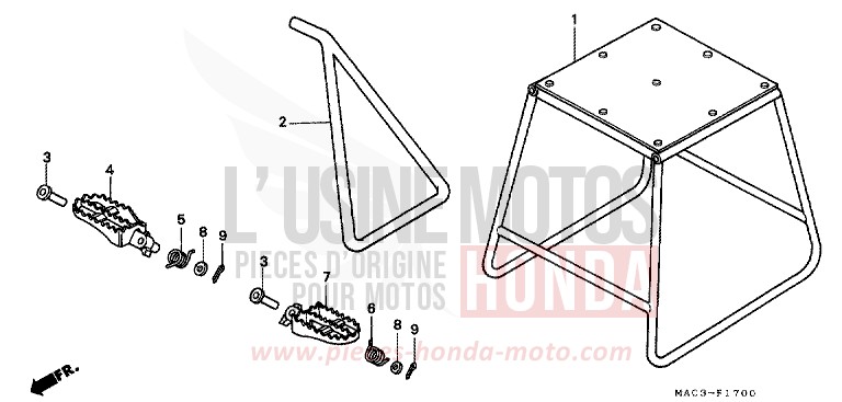 STAND/STEP for CR500R EXPLOSION RED (R254) from 2001