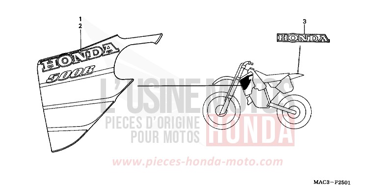 MARK (2) for CR500R EXPLOSION RED (R254) from 2001