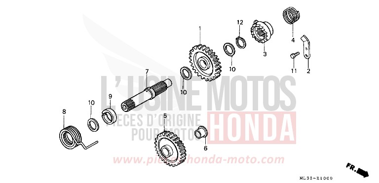 KICK STARTER SPINDLE for CR500R FLASH RED (R119) from 1990