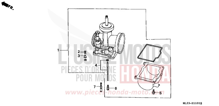 CARBURETOR OPTIONAL PARTS KIT for CR500R FLASH RED (R119) from 1990