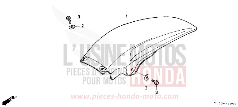 REAR FENDER (CR500RL) for CR500R FLASH RED (R119) from 1990